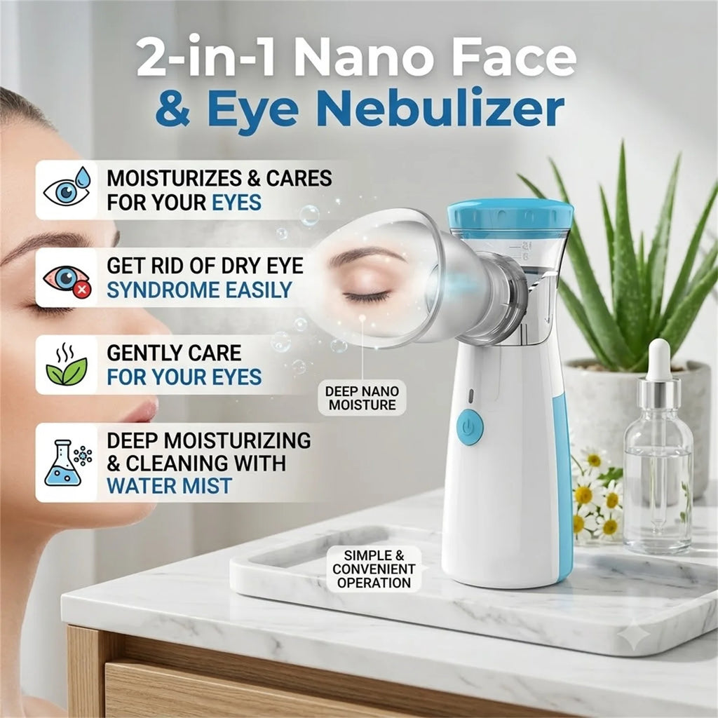 2-in-1 Eye & Face Mist Nebulizer – Hydrating Spray Steamer Face Mist Nebulizer HIP
