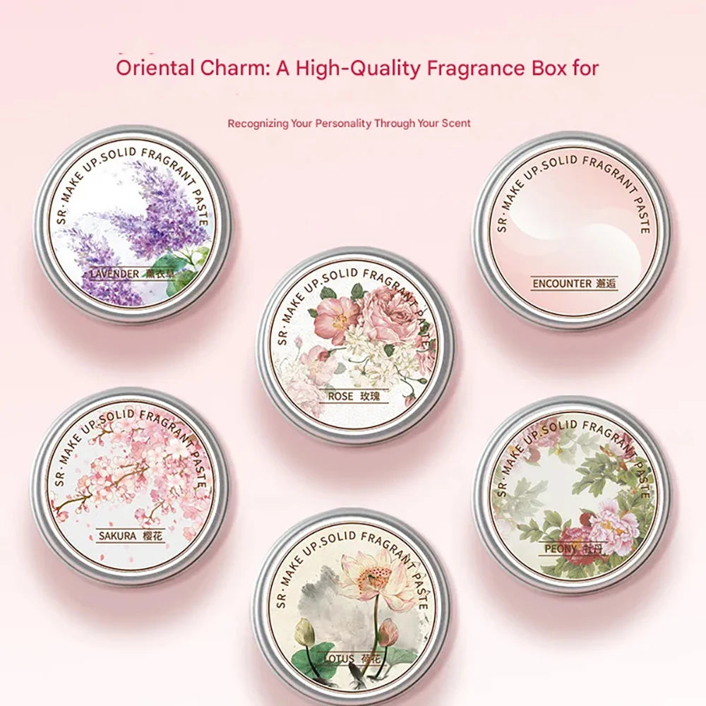 Long Lasting Scent for Romantic Souls For Dating Ladies Solid Perfume Exquisite Floral Solid Balm Jasmine Lavender Gardenia Rose HIP