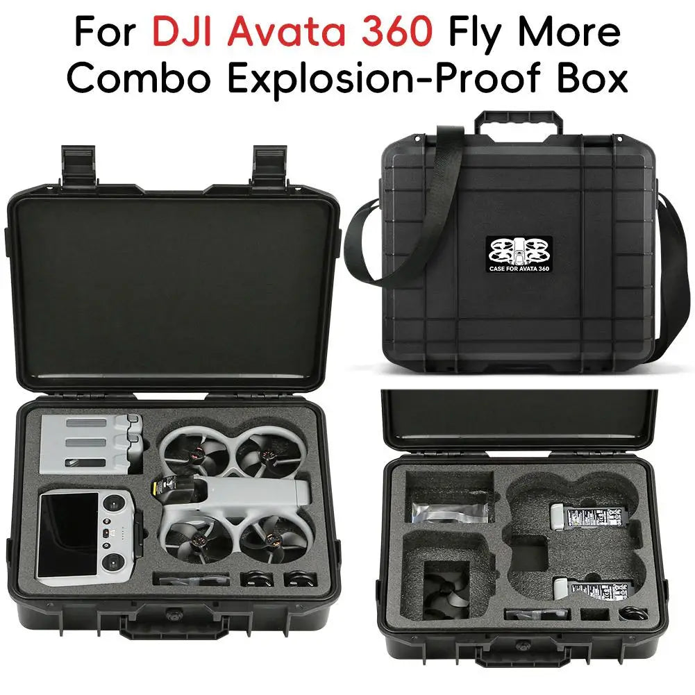 Water-Resistant Drone Safety Case For DJI Avata 360 Fly More Combo Hard Shell Carrying Box With Secure Latch Comfortable Handle HIP