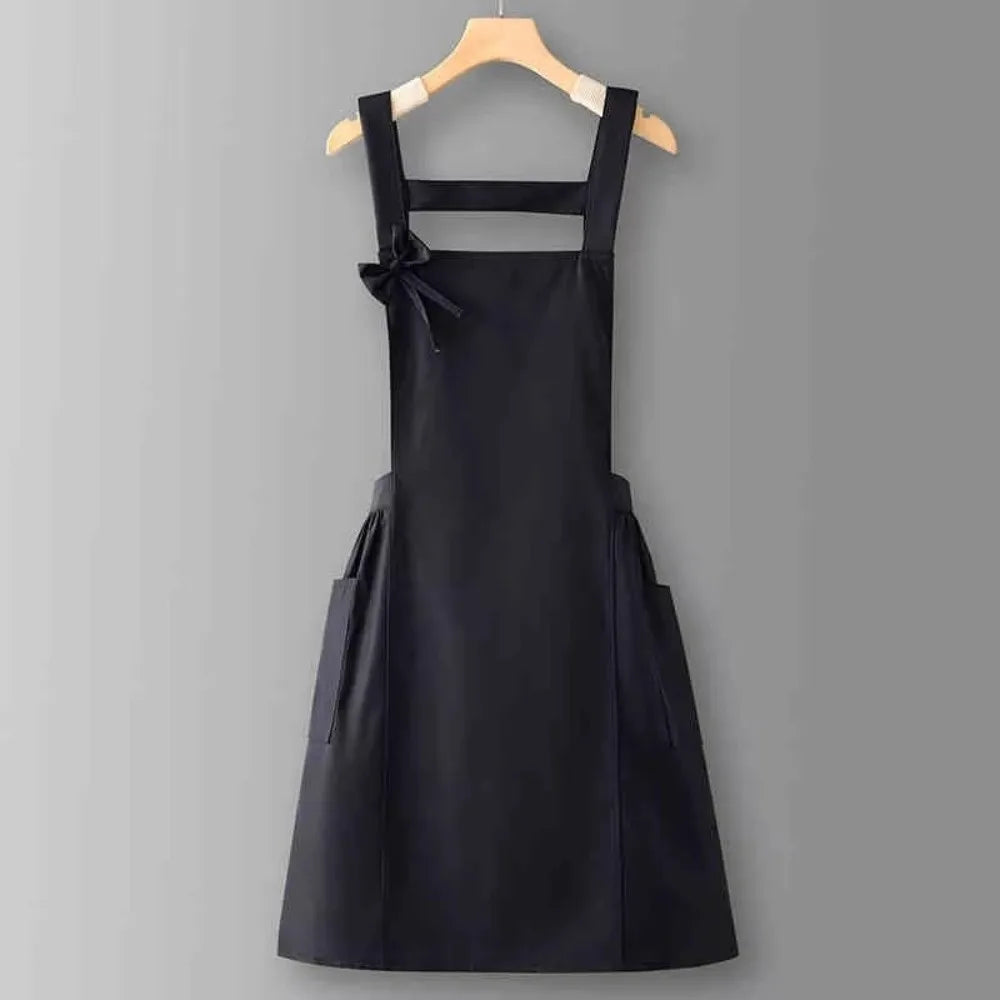 Waterproof Apron with Bow Tie & Pockets | Salon & Kitchen Waterproof Work Apron HIP