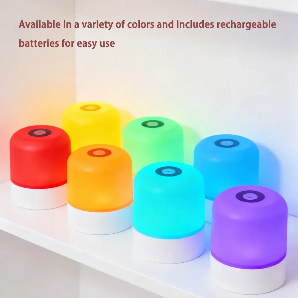 LED Night Light Dimmable Rechargeable/Plug-in Desktop Bedroom Bedside Lighting Decorative Touchscreen Reading RGB Desk Lamp HIP