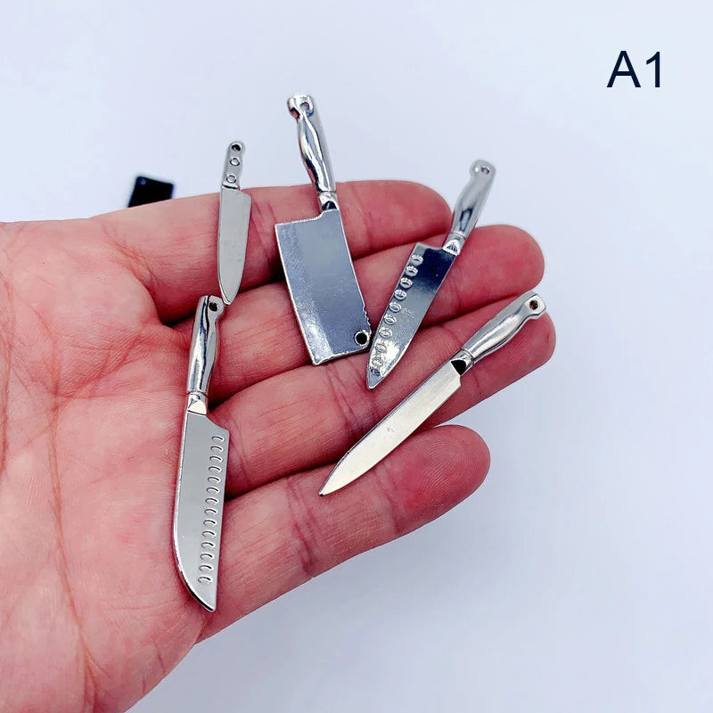 1:12 Dollhouse Mini Knife Set – Kitchen Utensil Accessories Dollhouse Accessories HIP A1