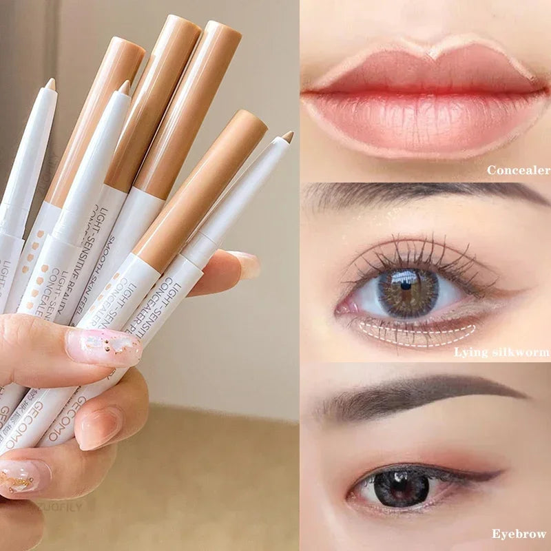 Lying Silkworm Full Cover Concealer Cover Stick Pencil Conceal Spot Blemish Foundation Waterproof Eyebrow Lip Contouring Makeup HIP