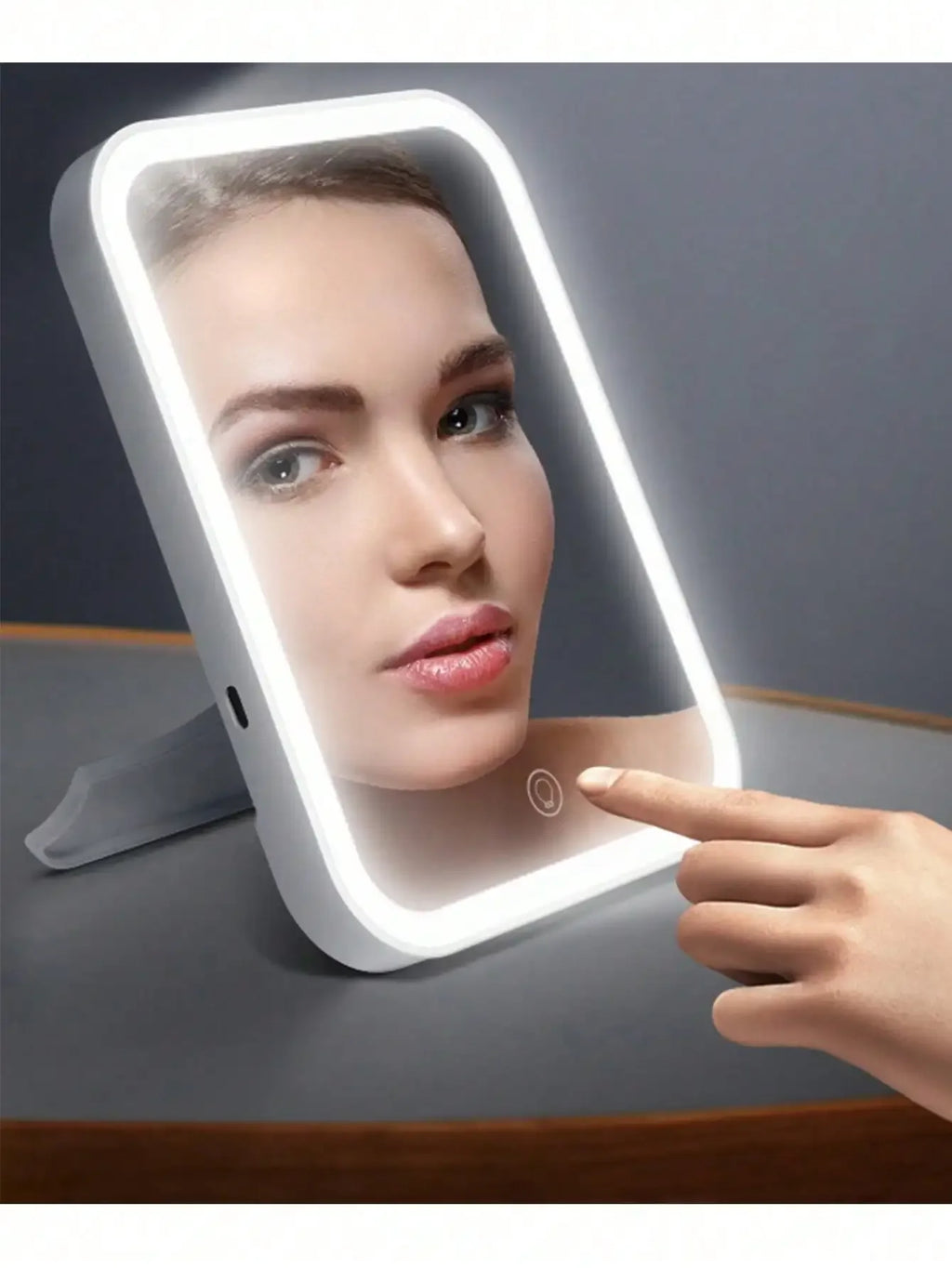 LED Makeup Mirror – Adjustable Dimming, Rotation & Storage LED Vanity Mirror HIP