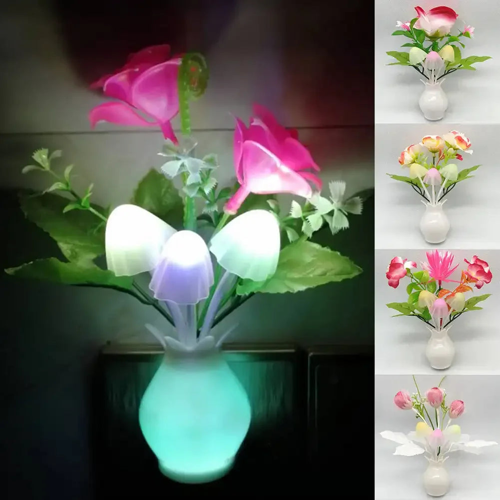 New Mushroom Lamp Novelty Night Light Fungus Luminaria Lamp LED 3 Colorful LED Night Lights Sensor 220v Fungus Luminaria Lamp HIP