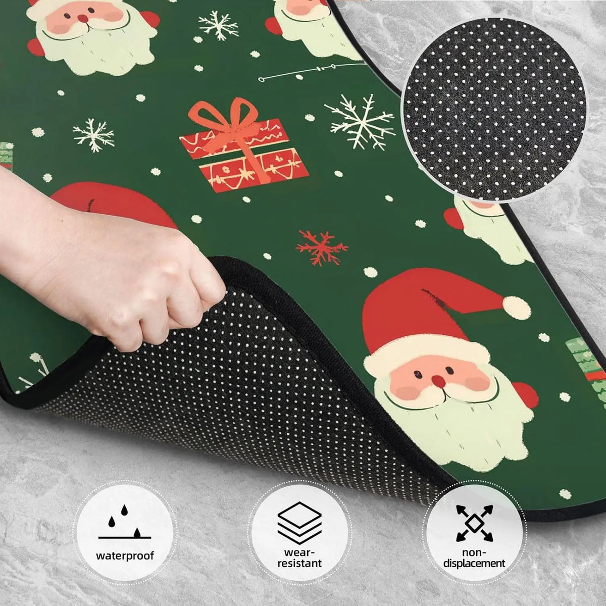 Santa Claus Christmas Car Floor Mats Set of 4 – Anti-Slip Automotive Floor Mats HIP