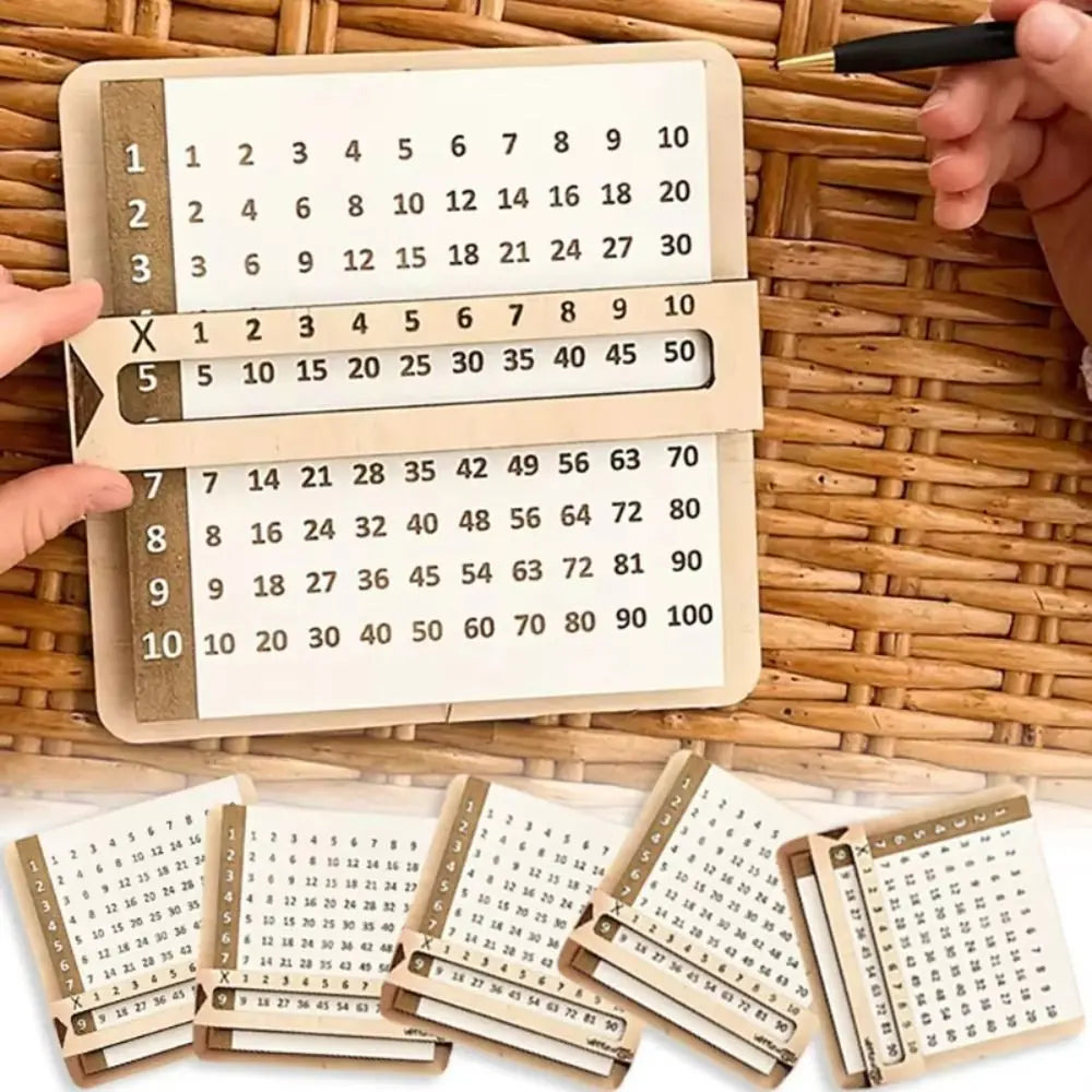 Wooden Slidable Multiplication Table – Montessori Math Toy Educational Math Toy HIP