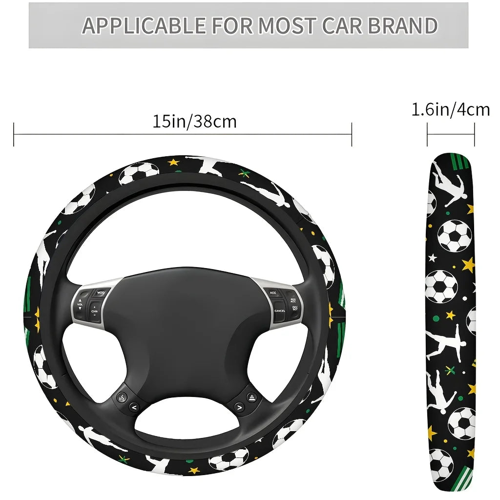Soccer Steering Wheel Cover – Universal Soft Breathable Fit Steering Wheel Cover HIP