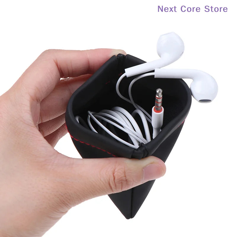 Portable PU Leather Earphone Case – Waterproof Carrying Pouch Earphone Carrying Case HIP