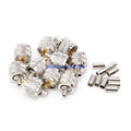 10-Pack UHF Male PL259 Crimp Connectors – RG58 RG142 LMR195 RF Coaxial Connector HIP Silver CN