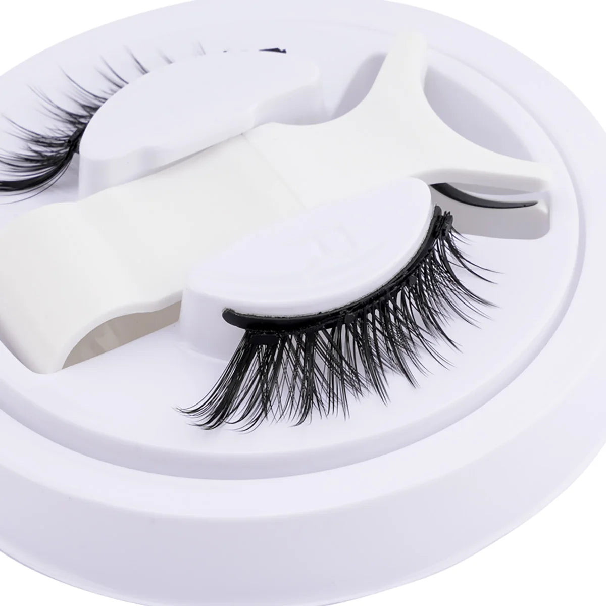 Hot Magnetic Eyelashes Set 1 Pair Reusable No Glue Needed False Eyelashes with Magnetic Tweezers Curly Faux Lashes Makeup Tool HIP