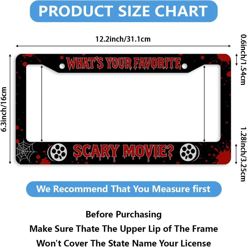 Halloween Horror License Plate Frame – Blood Red & Black License Plate Frame HIP