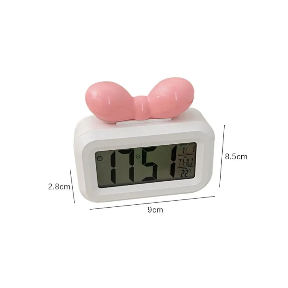 Bowknot LED Digital Alarm Clock with Night Light & Temperature LED Alarm Clock HIP
