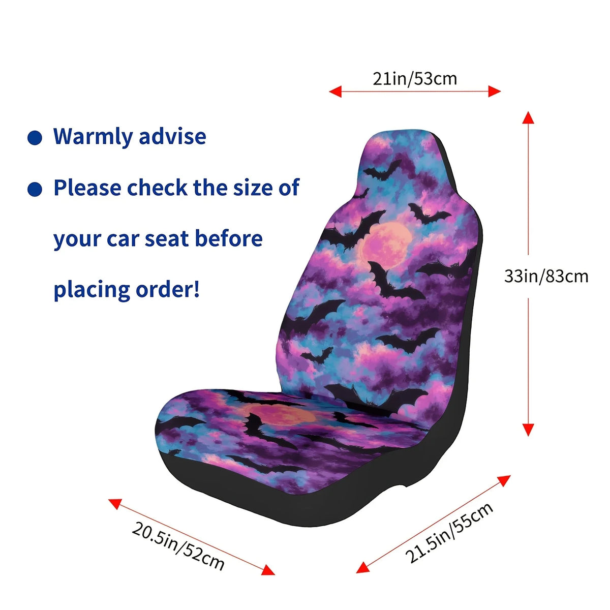 Purple Bat Moon Car Seat Cover – Easy Install & Clean Car Seat Cover HIP