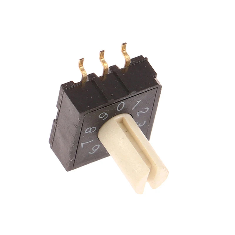 2-Pack RM3HAF-10 Rotary Dial Coding Switch 0–9 with Handle Rotary Coding Switch HIP Black