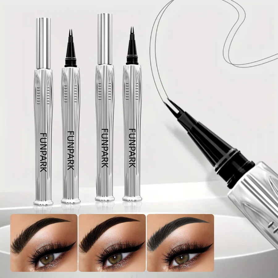 2 Fork Microblading Eyebrow Pencil, Non-Smudged High Pigmented Easy Applying Liquid 8 Colors Eyebrow Pen Makeup Eyeliner Gifts HIP