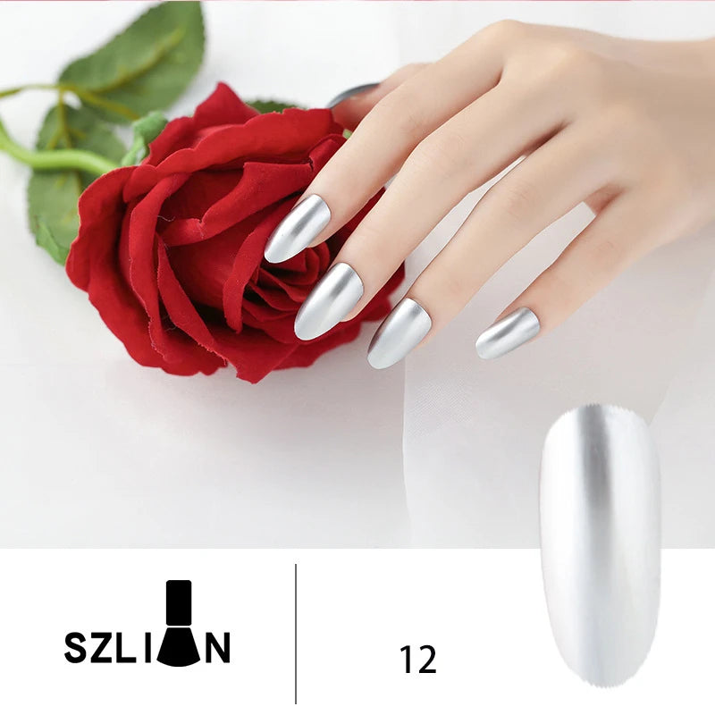 ZUOFILY Mirror Gel Nail Polish – No Lamp Metallic Silver