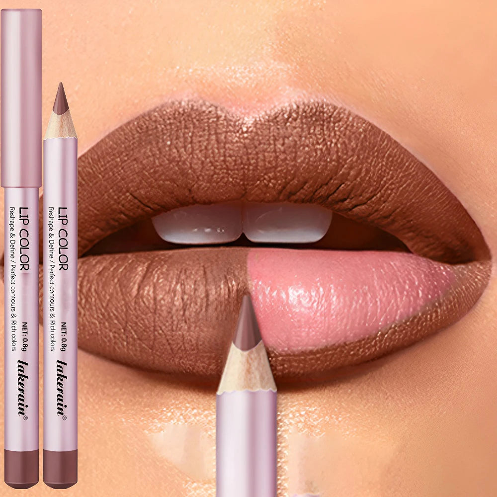 1/4Pc Mini Waterproof Matte Lipliner Pencil Pink Brown Contour Tint Lipstick Lasting Non-stick Cup Moisturising Lips Makeup Kit HIP 04-1Pc