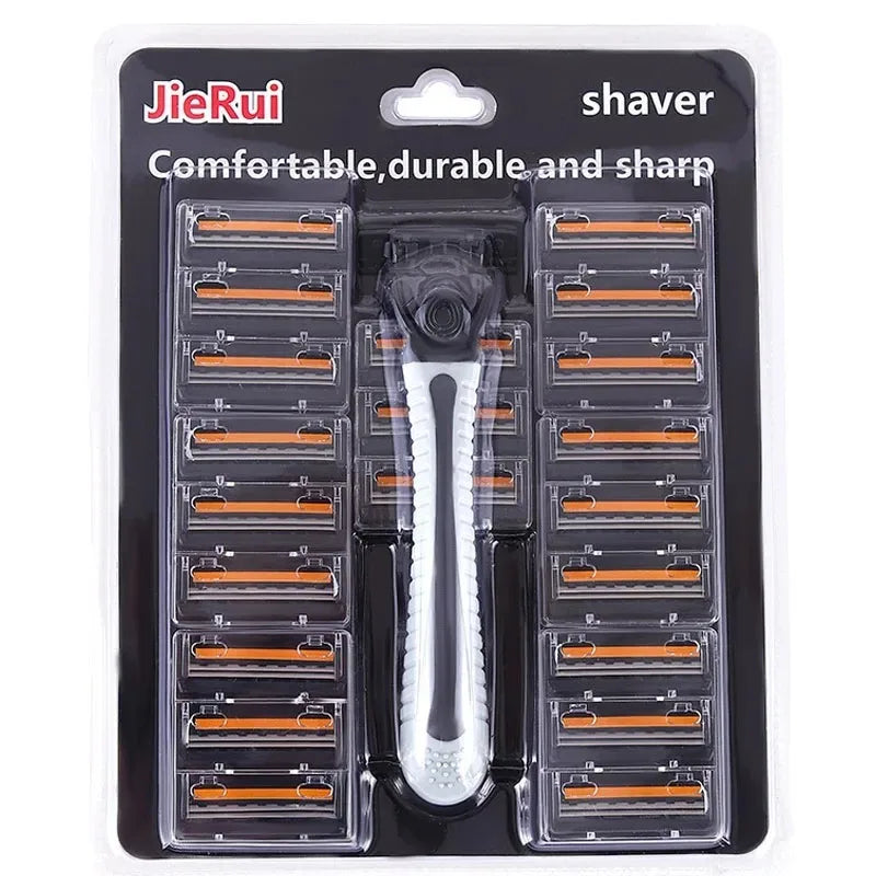 Men's Reusable 2-Blade Razor – Multi-Tool Swappable Head Men's Manual Razor HIP