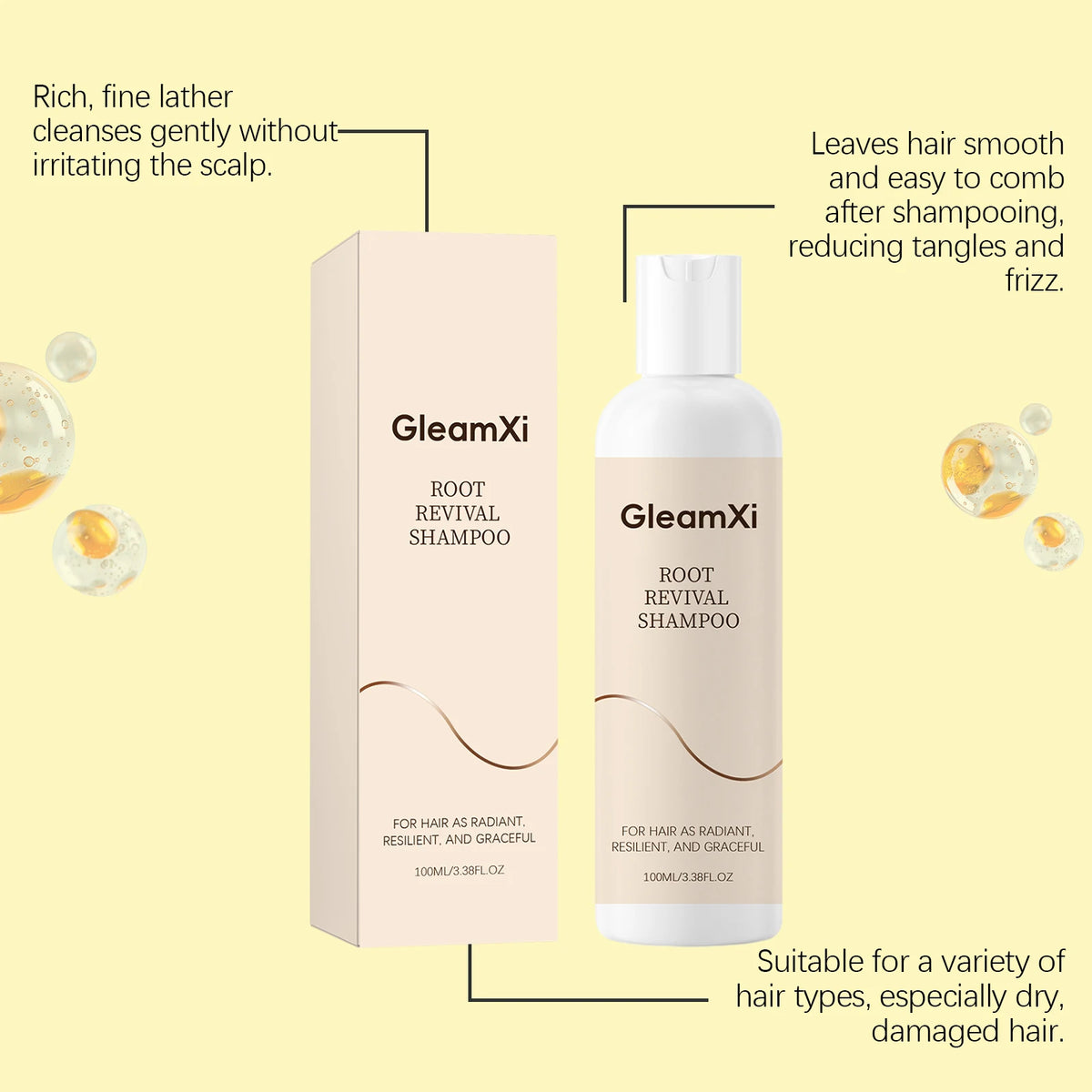Moisturizing Shampoo & Hair Serum Set with Scalp Roller Hair Care Set HIP