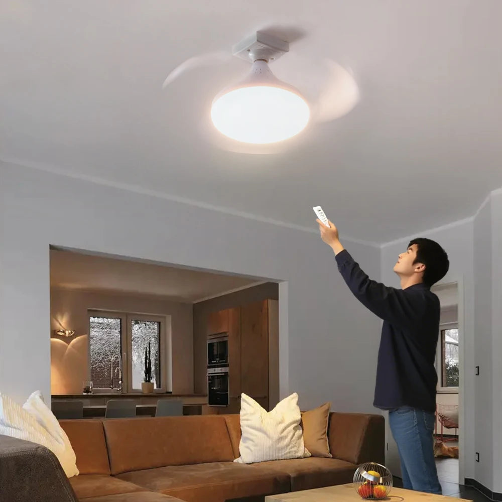 YNL 30W LED Ceiling Fan Light E27 Remote Control 3 Colors LED Ceiling Fan Light HIP