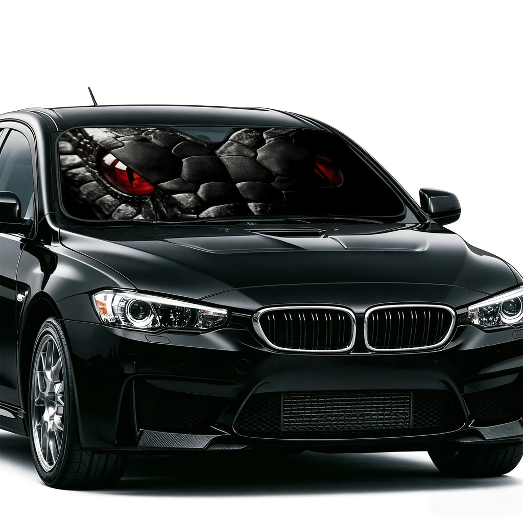 2D Black Snake Print Car Windshield Sunshade | UV Block Car Windshield Sunshade HIP
