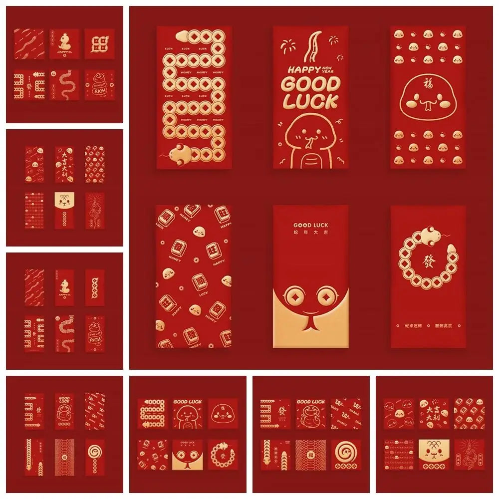 30-Pc Chinese New Year Red Envelopes – 2025 Year of Snake Festive Gift Envelopes HIP