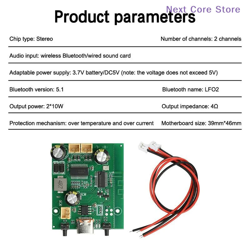 DC5V 3.7V TWS Bluetooth Amplifier Board – 2×10W Hi-Fi Stereo Bluetooth Amplifier Board HIP
