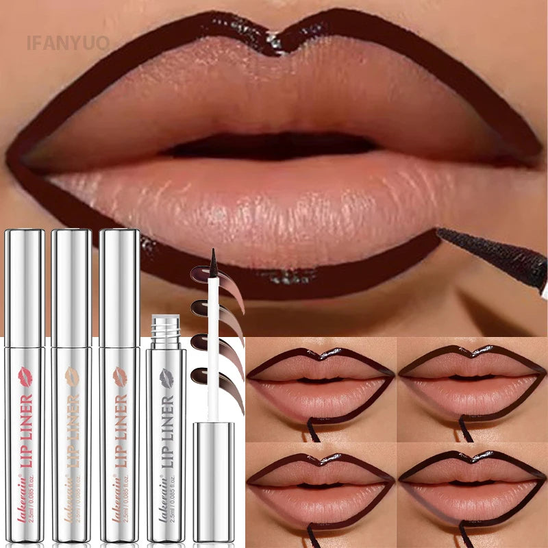 Pointed End Lip Liner Peel Off Tattoo Lipgloss Waterproof Long Lasting Matte Lip Tint Brown Contour Tear-off Lips Stain Cosmetic HIP