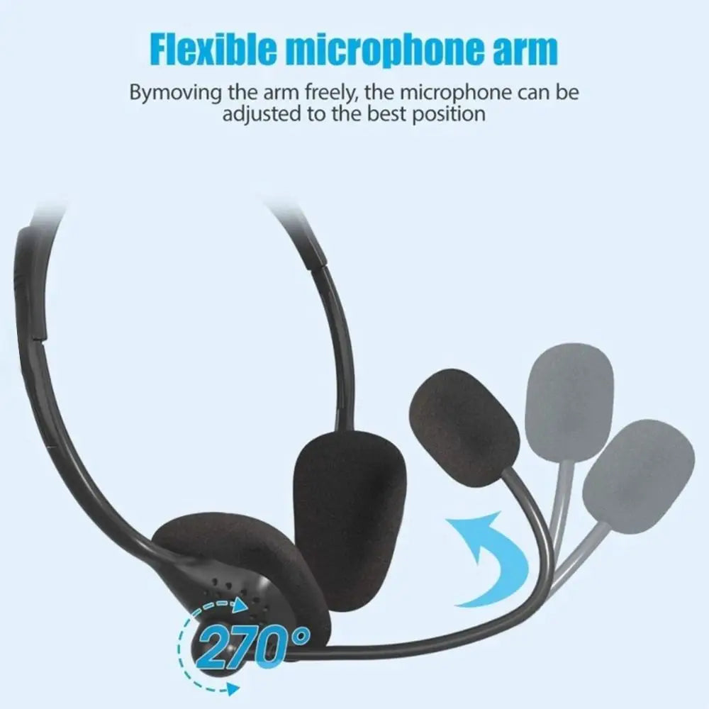USB Wired Gaming Headset with Noise Cancelling Mic – Black Wired Gaming Headset HIP