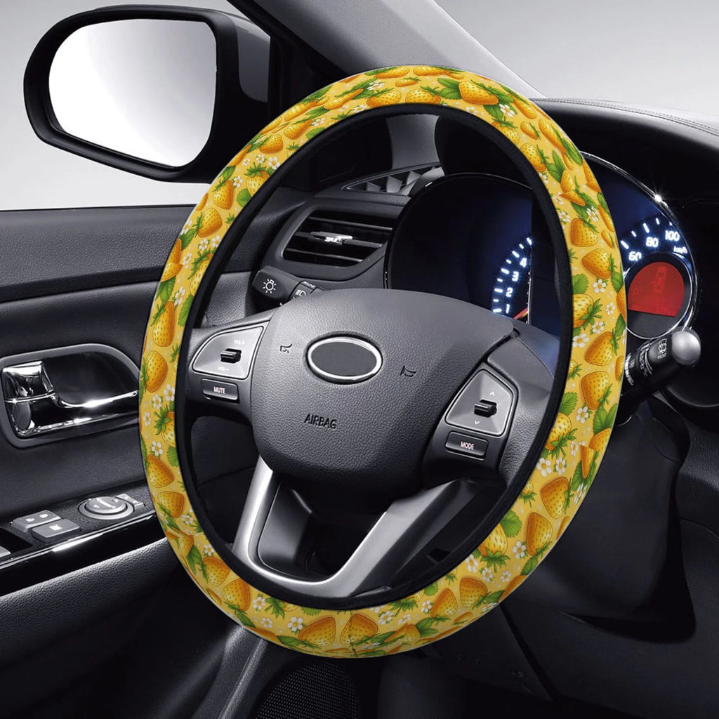15" Strawberry Non-Slip Steering Wheel Cover – Neoprene Steering Wheel Cover HIP 1