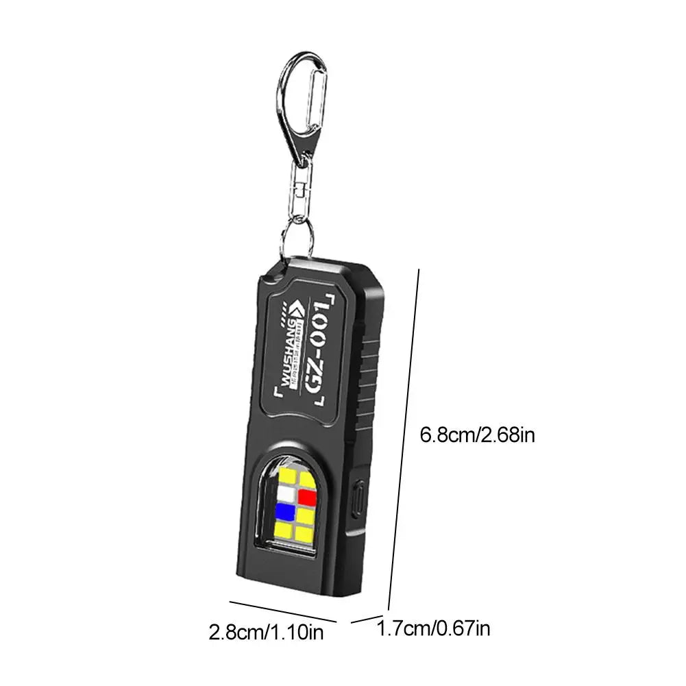 Portable Keychain Flashlight USB Rechargeable LED Flashlight Clip Multifunctional Strong Light Pocket Keychain Work Light HIP