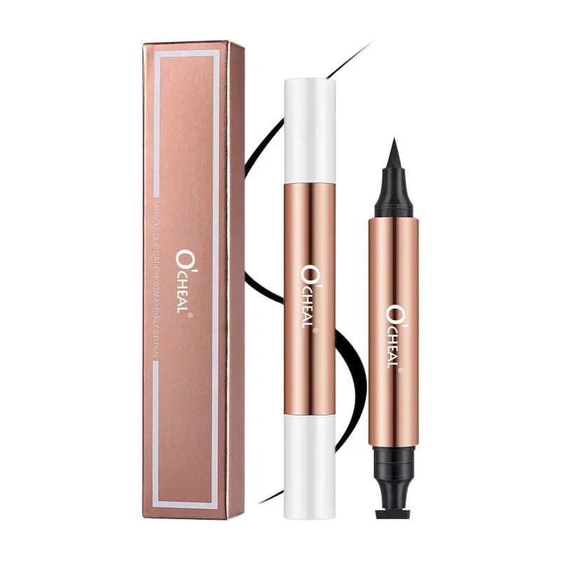 O'CHEAL Dual Stamp Liquid Eyeliner Pen – Waterproof Black Stamp Liquid Eyeliner HIP