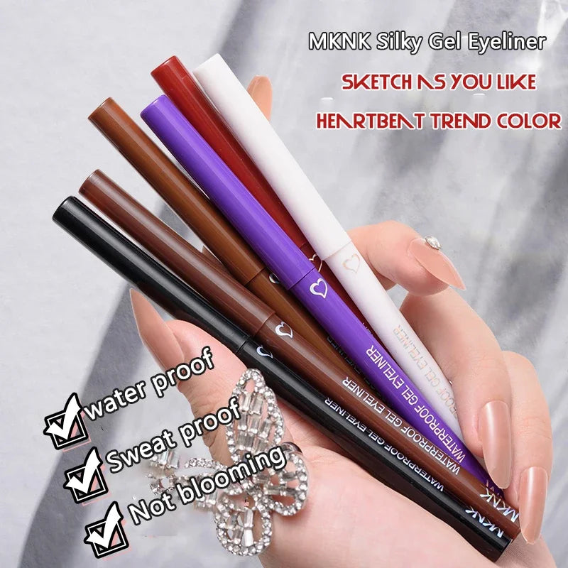 Matte Silkworm Eyeliner Pen Lasting Waterproof Not Blooming Shiny Quick Drying Eye Liner Gel Pen Brown Eye Shadow Pen Makeup HIP