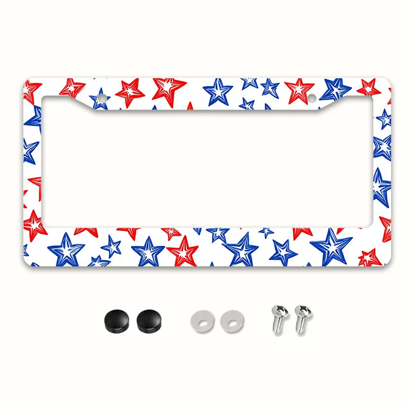 Heavy-Duty Metal Flag License Plate Frame – Universal Fit License Plate Frame HIP 1