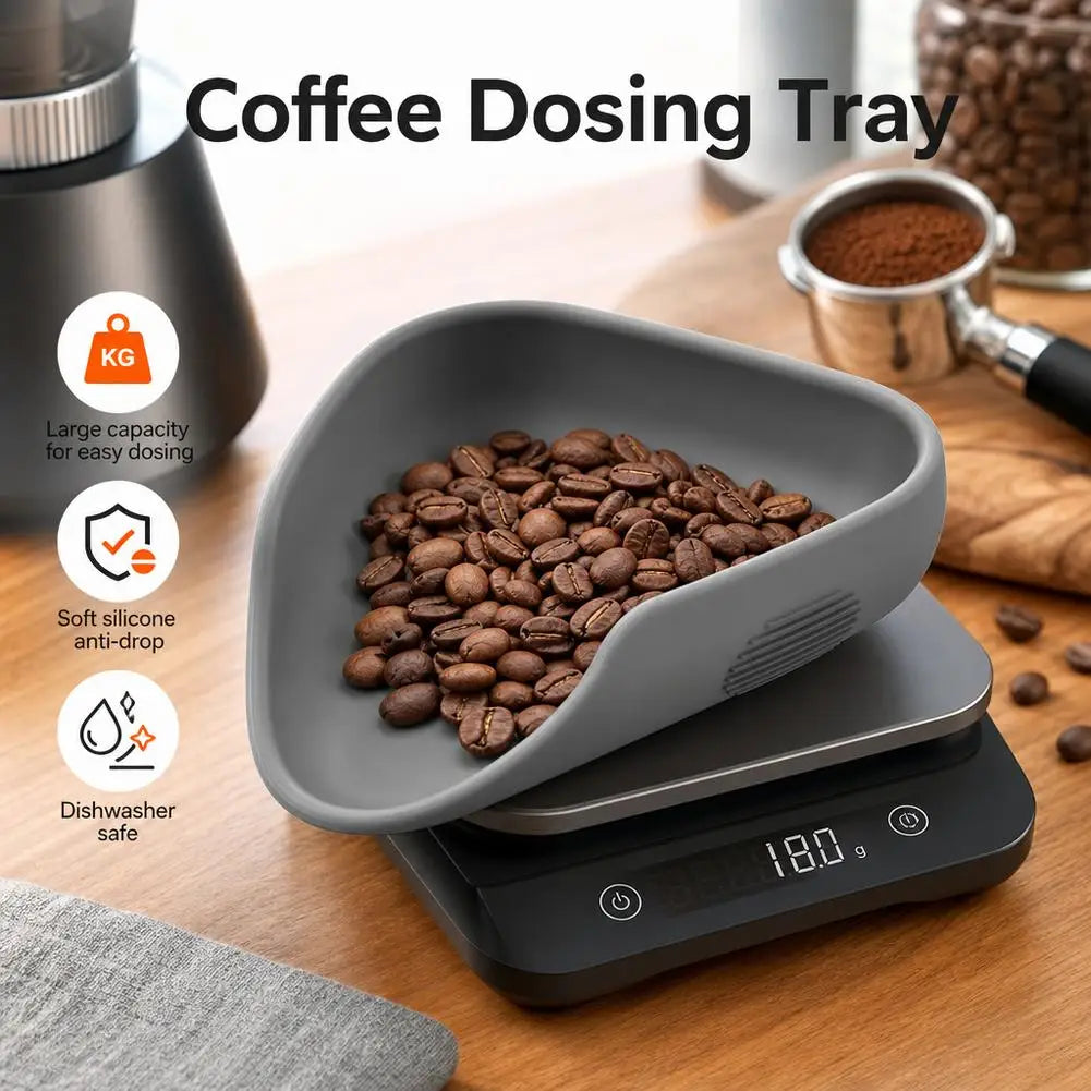 Silicone Coffee Weighing Dish Non-Toxic Coffee Bean Dosing Tray Coffee Bean Dosing Cup for Scale & Brewers Espresso Accessories HIP