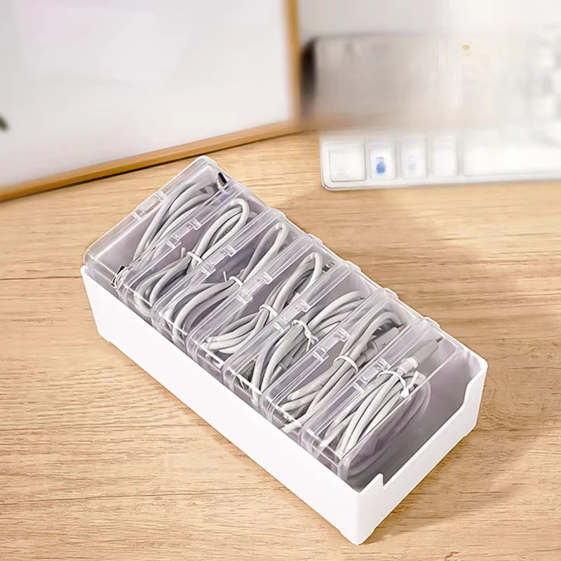 7-in-1 Clear Cable Storage Box – Transparent Organizer Cable Storage Organizer HIP