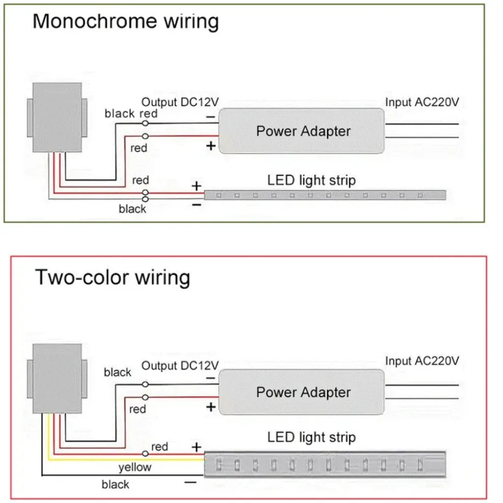 12V 24V LED Mirror Touch Dimmer Switch – CCT Adjustable LED Touch Dimmer Switch HIP