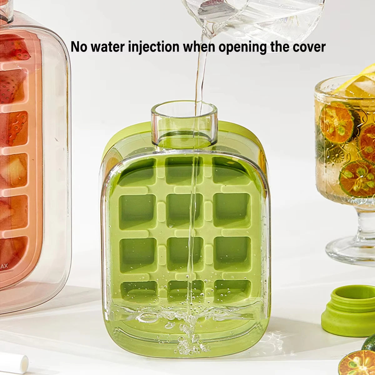 500mL Stackable Ice Cube Maker Bottle with Straw | Food-Grade Ice Cube Maker Bottle HIP