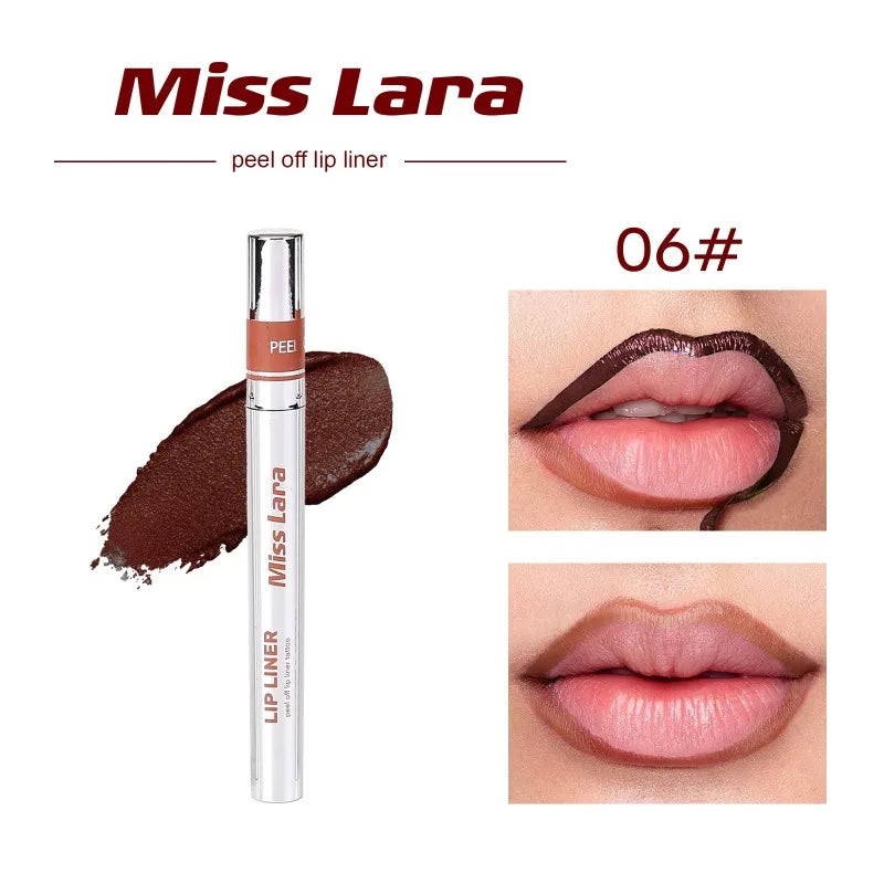 Waterproof Peel Off Lip Liner Pencil Long Lasting Lip Contour Makeup Pencil Transfer Resistant Smooth Lip Definer Daily Cosmetic HIP 06