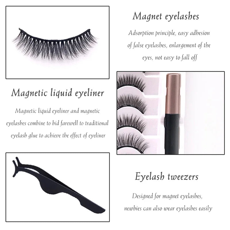 Magnetic Volume Eyelashes Box Package Set Full Strip 5/7/10 Pair Synthetic Natural Cilia False Dramatic Thick Eye Lashes Makeup HIP
