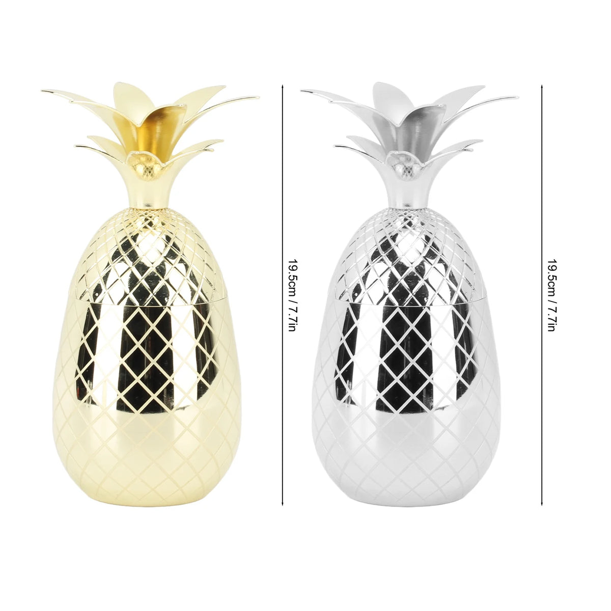 Pineapple Cup with Lid 500ml Stainless Steel Drinking Glasses Reusable Easy to Clean Versatile Tumbler Cup for Bar Party HIP