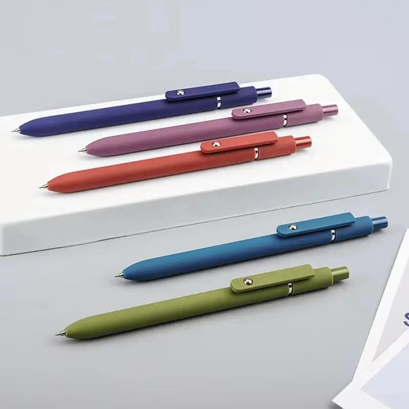 5-Color Retro Retractable Gel Pen Set – Fine Point Smooth Ink Gel Pen Set HIP