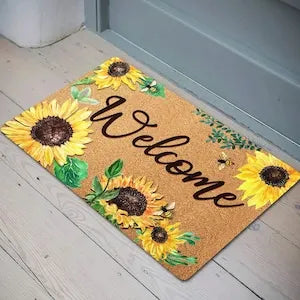Sunflower Welcome Door Mat – Anti-Slip Washable Rug Decorative Door Mat HIP