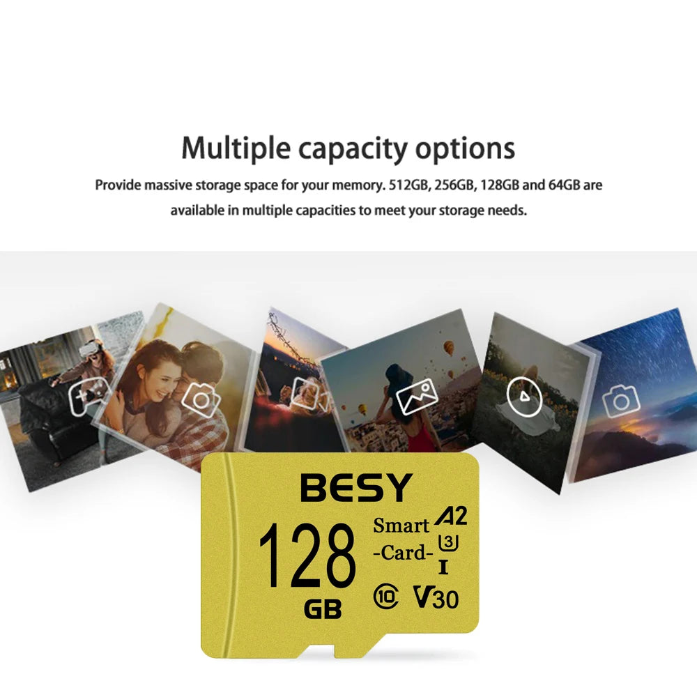 OSMR Micro SD Card Class 10 V30 A2 – 2GB to 128GB Micro SD Flash Card HIP