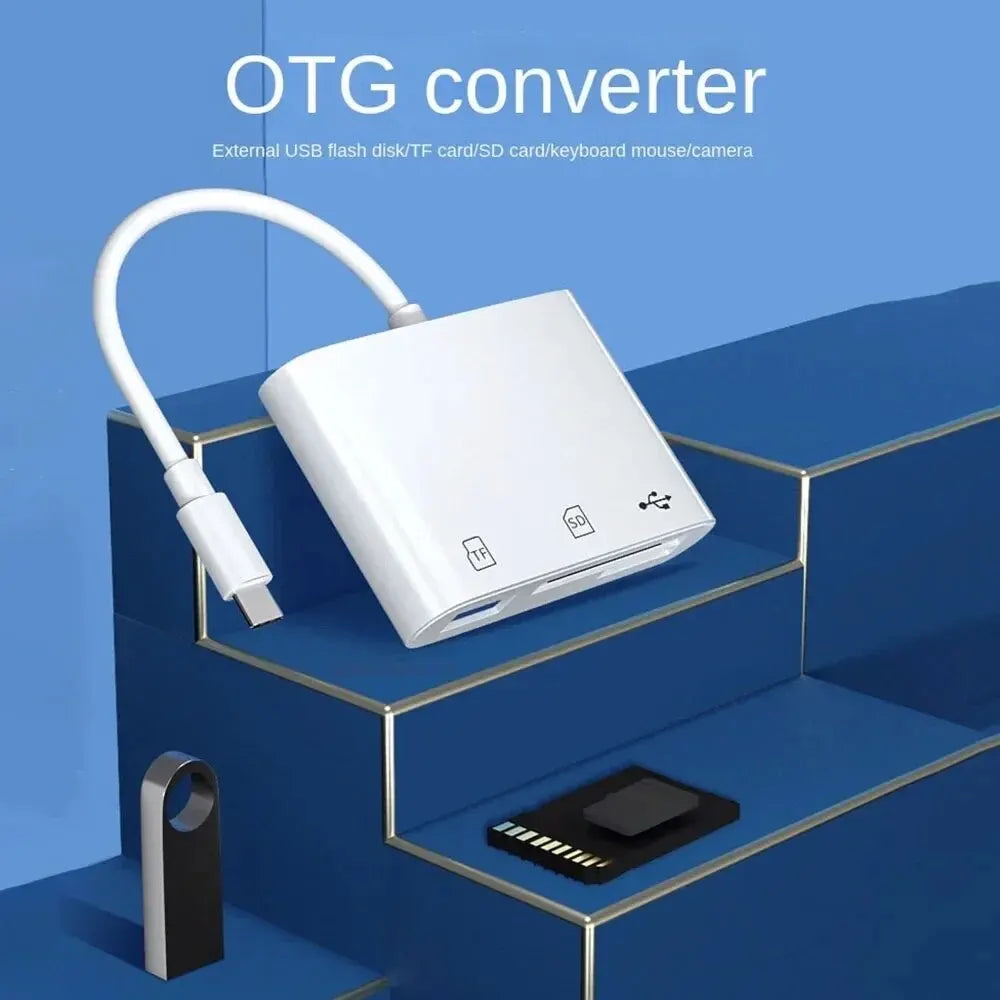 3-in-1 USB-C Memory Card Reader – SD, TF & CF Adapter Memory Card Reader HIP