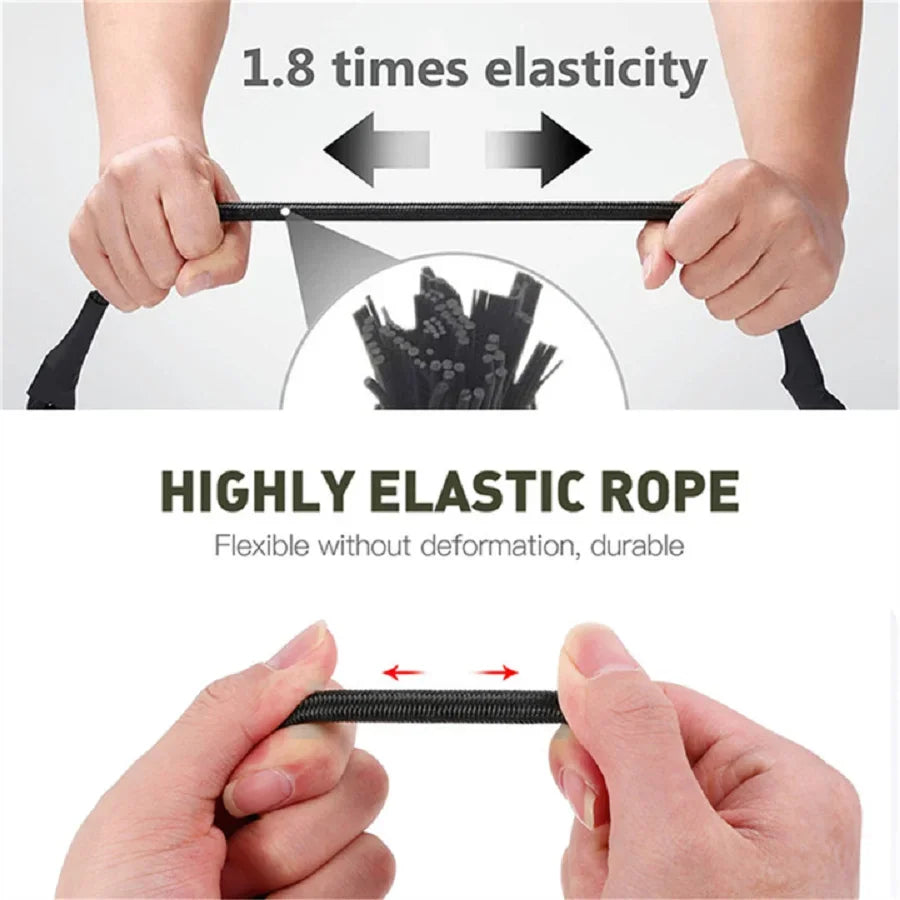 8mm Elastic Bungee Cords with Carabiners | 30–210cm Elastic Bungee Cord HIP