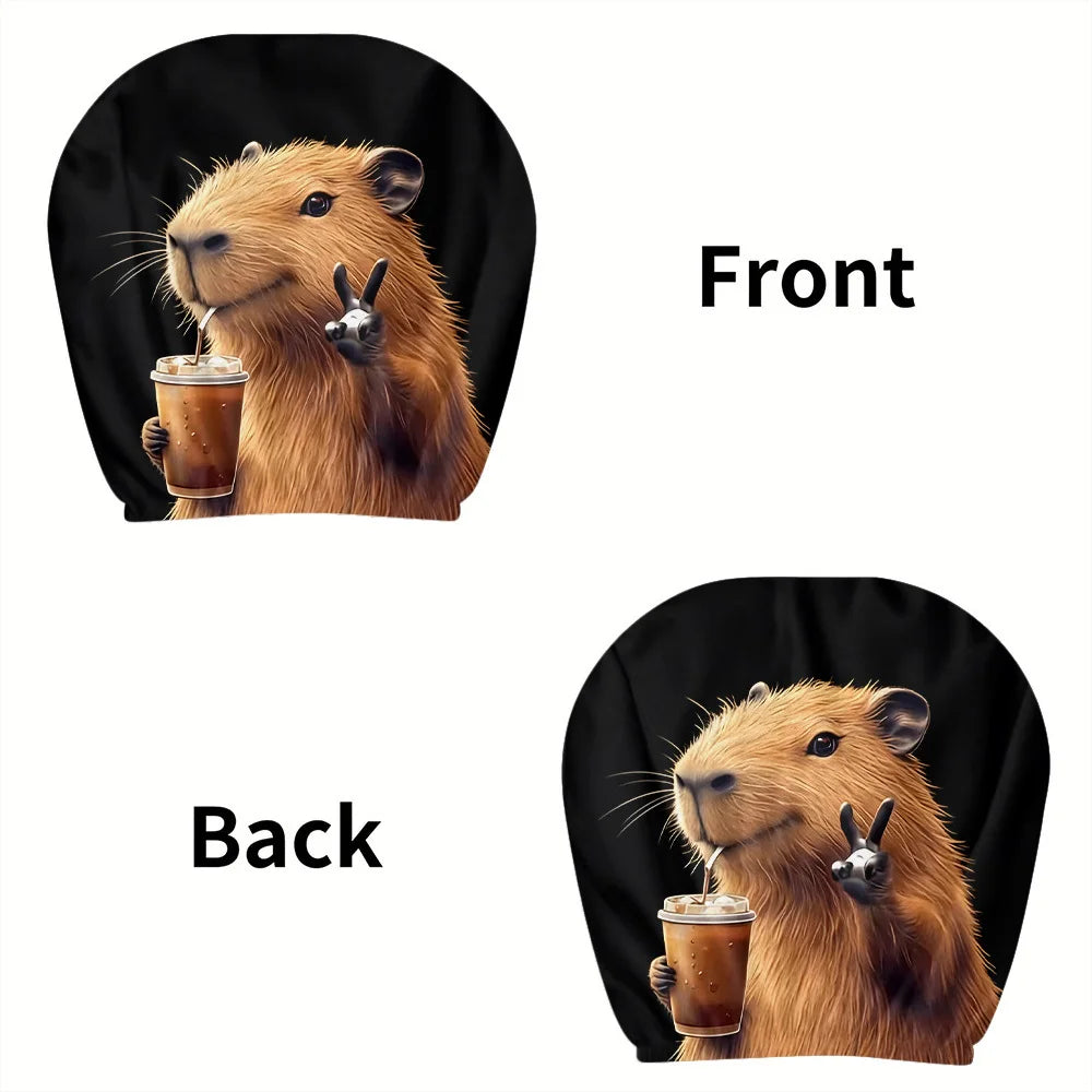 2-Pack Funny Capybara Car Headrest Covers – Universal Fit Car Headrest Covers HIP 1
