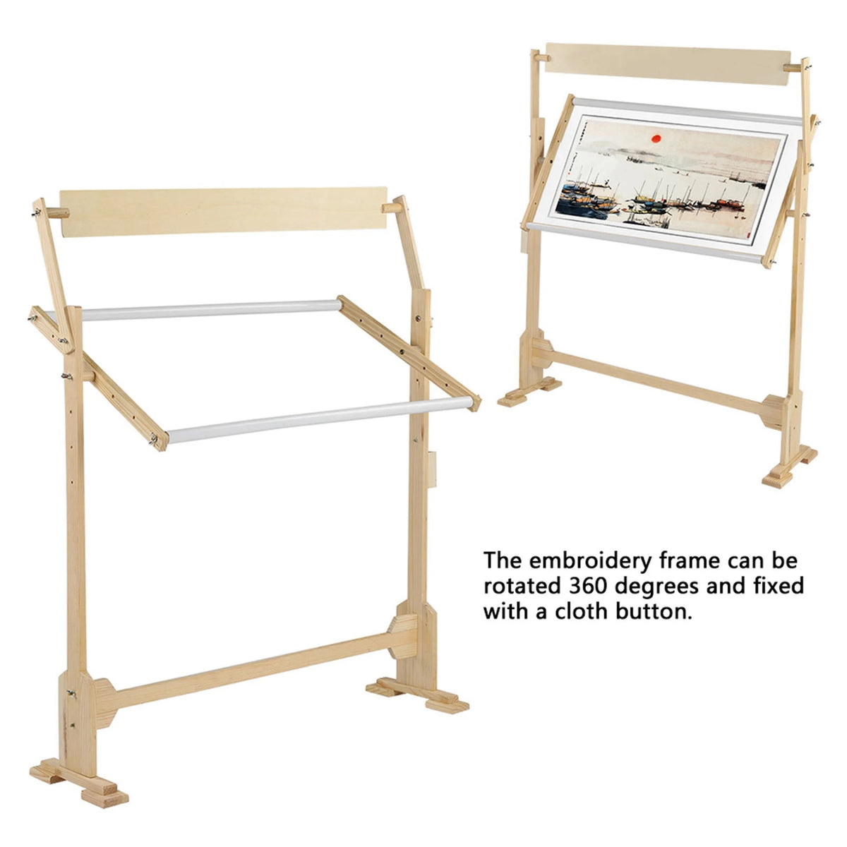 Adjustable Needlework Stand Large Size Embroidery Stand Adjustable Wood Frame For Cross Stitch Needlework Wood Embroidery Frame HIP