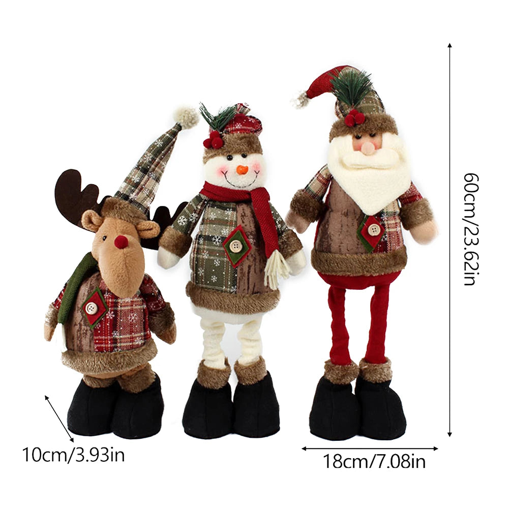 New Big Santa Claus Snowman Elk Doll Children Xmas Gift Christmas Tree Decorations Home Wedding Party Supplies Plush Ornaments HIP